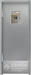 Маятниковая огнестойкая дверь со стеклом №2 - фото