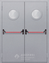 Дверь металлическая противопожарная двухстворчатая - фото