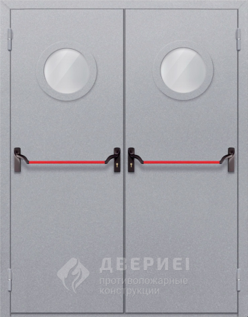 Дверь металлическая противопожарная двухстворчатая фото