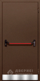 Коричневая противопожарная однопольная дверь с отбойником и антипаникой №38 - фото