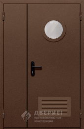 Противопожарная дверь «Полуторная с вентиляцией и стеклом №48» - фото