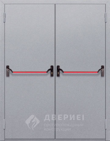 Двупольная глухая дверть противопожарная с нажимными ручками