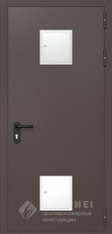Коричневая противопожарная дверь со стыковочными узлами №15 - фото